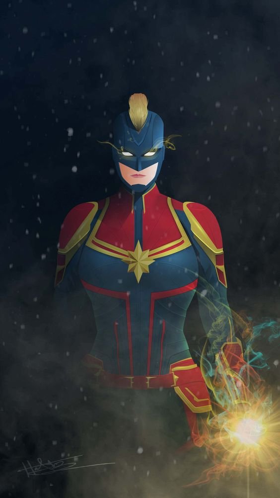 Captain Marvel Art iPhone Wallpaper